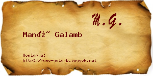 Manó Galamb névjegykártya